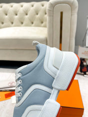 GIGA SNEAKER IN POWDER BLUE STITCHED MESH AND WHITE CALFSKIN