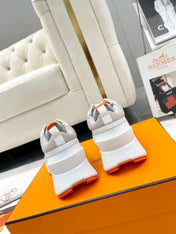 GIGA SNEAKER IN HARBOR GRAY STITCHED MESH AND WHITE CALFSKIN