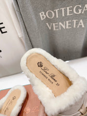 LP CHARMS WALK BABOUCHE LOAFERS CREAMY WHITE FLEECE