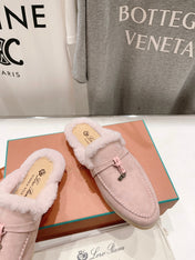 LP CHARMS WALK BABOUCHE LOAFERS LIGHT PINK FLEECE