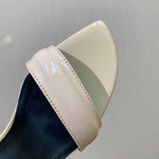 BALMAIN 26S METAL-HEEL SANDALS 105 MM IN BEIGE CALFSKIN