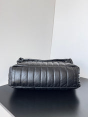 MONACO BAG 32 IN BLACK QUILTED THIN CALFSKIN SILVER HARDWARE
