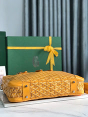 AMBASSADE DOCUMENT CASE 35 IN YELLOW GOYARDINE CANVAS