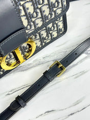 MONTAIGNE 25 BAG IN  BLUE OBLIQUE JACQUARD