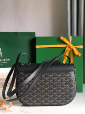 233 BAG 25 IN BLACK CALFKIN AND GOYARDINE CANVAS