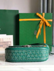 233 BAG 25 IN GREEN CALFKIN AND GOYARDINE CANVAS