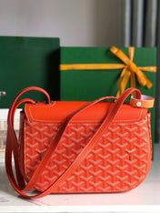 233 BAG 25 IN ORANGE CALFKIN AND GOYARDINE CANVAS