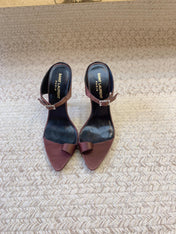 GAP CRYSTAL-BUCKLE SLIDE SANDALS IN SHIRAZ RED SILK