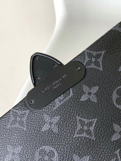 S-CAPE MESSENGER BAG 28 IN BLACK MONOGRAM ECLIPSE CANVAS