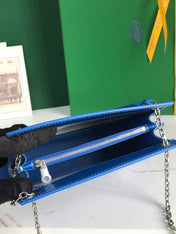 ROUETTE STRUCTURÉ MINI BAG 21 IN SAPPHIRE BLUE GOYARDINE CANVAS AND CALFSKIN