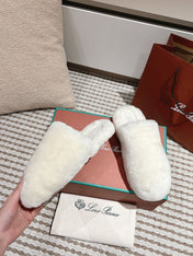 LP NATURAL WINTERCOZY WOOL WHITE SLIPPERS