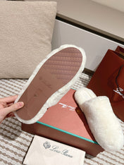 LP NATURAL WINTERCOZY WOOL WHITE SLIPPERS