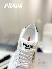 PRA DOWNTOWN THICK-SOLE SNEAKERS WHITE CALFSKIN