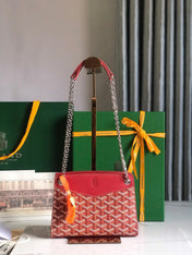 ROUETTE STRUCTURÉ MINI BAG 21 IN CLASSIC RED GOYARDINE CANVAS AND CALFSKIN
