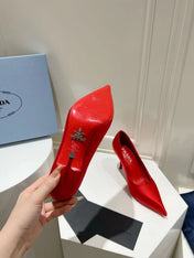 PRA BASIC HIGH-HEELED CRIMSON SATIN