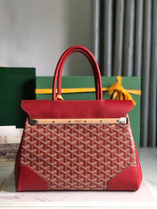 SAIGON SOUPLE BAG 34 IN PERSIAN RED GOYARDINE CANVAS AND CALFSKIN
