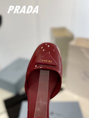 Pra Slingback 40 Square Sole Wine Patent Leather