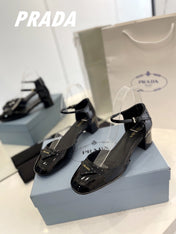 Pra Slingback 40 Square Sole Black Patent Leather
