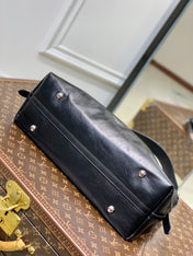 CARRYALL DARK 39 IN BLACK LAMBSKIN BROWN MONOGRAM TAG