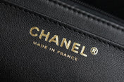 CHANEL 25S FLAP BAG 21 CM IN BLACK LAMBSKIN WITH GOLD HARDWARE