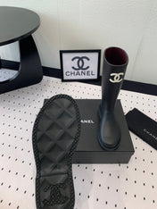 cc rainboot chanel black coler