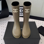 CC RAINBOOT CHANEL DARK BEIGE