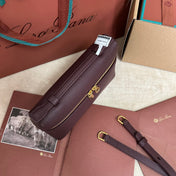 EXTRA POCKET L19 IN WINE PURPLE CALFSKIN WITH GOLD HARDWARE