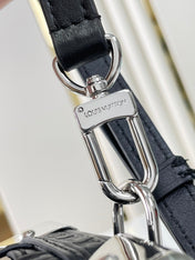 SIDE TRUNK 21 IN BLACK MONOGRAM EMBOSSED CALFSKIN SILVER HARDWARE
