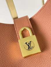 LOW KEY SHOULDER BAG 26 IN COGNAC GRAINED CALFSKIN GOLD BUCKLE