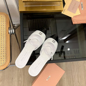 Cap Toe Mules White Sheepskin