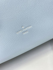 SIDE TRUNK MINI 18 IN SKY BLUE CALFSKIN SILVER HARDWARE