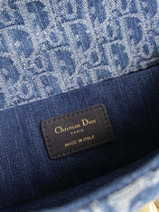 21 MONGTAIGNE EAST-WET WITH CHAIN BLUE DENIM OBLIQUE JACQUARD