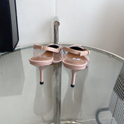 ALAIA HIGH 6 CM SLINGBACK IN BEIGE CREAM PATENT CALFSKIN AND FILM