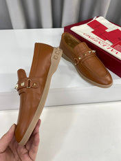 LEISURE FLOWS SPLIT LOAFER IN BRONZE BROWN CALFSKIN