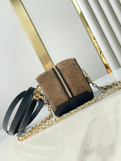 DICE 9 IN BROWN MONOGRAM AND MONOGRAM REVERSE CANVAS GOLD HARDWARE