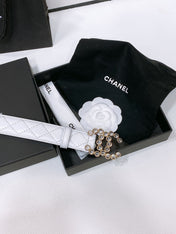 CHANEL 26S BELT 30 MM IN WHITE CALFSKIN 670903