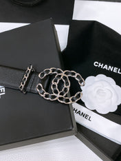 CHANEL 26S BELT 30 MM IN BLACK CALFSKIN 670908