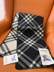 CHECK WOOL 182 CM SCARF BLACK 405055