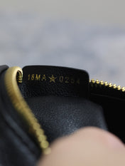 MINI GROOVE BAG 16 IN BLACK MACROCANNAGE CALFSKIN WITH GOLD HARDWARE