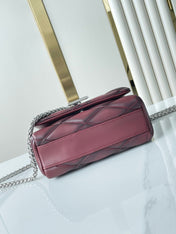 GO-14 PM 20 IN BORDEAUX RED QUILTED LAMBSKIN GOLD HARDWARE