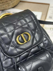 SMALL CARO BACKPACK 20 IN BLACK MACROCANNAGE LAMBSKIN