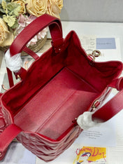 SMALL 28 TOUJOURS BAG IN RUBY RED MACROCANNAGE LAMBSKIN