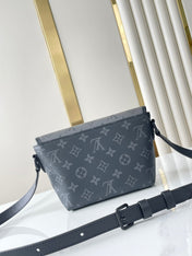 PULSE WEARABLE WALLET 22 IN GUN METAL MONOGRAM ECLIPSE COATED CANVAS