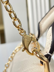 NANO MADELEINE 21 IN CREAM EMBOSSED CALFSKIN GOLD HARDWARE