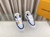 LV TRAINER SNEAKERS IN LIGHT BLUE OMBRE MIX COLORFUL CALFSKIN