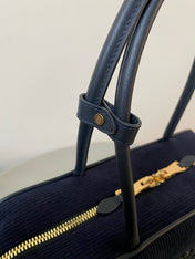 BEAU TOP HANDLE BAG 34 IN NAVY BLUE CORDUROY