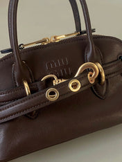 AVENTURE NAPPA MINI BAG 21 IN BRUNETTE BROWN CALFSKIN GOLD HARDWARE