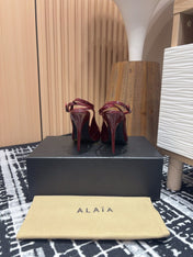 SLINGBACK HEEL 10 CM IN BERRY RED PATENT CALFSKIN