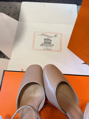 KLEO HIGH SLINGBACK IN CREPE PINK CALFSKIN