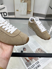 MIUMIU 26S SNEAKERS IN LIGHT BROWN SUEDE